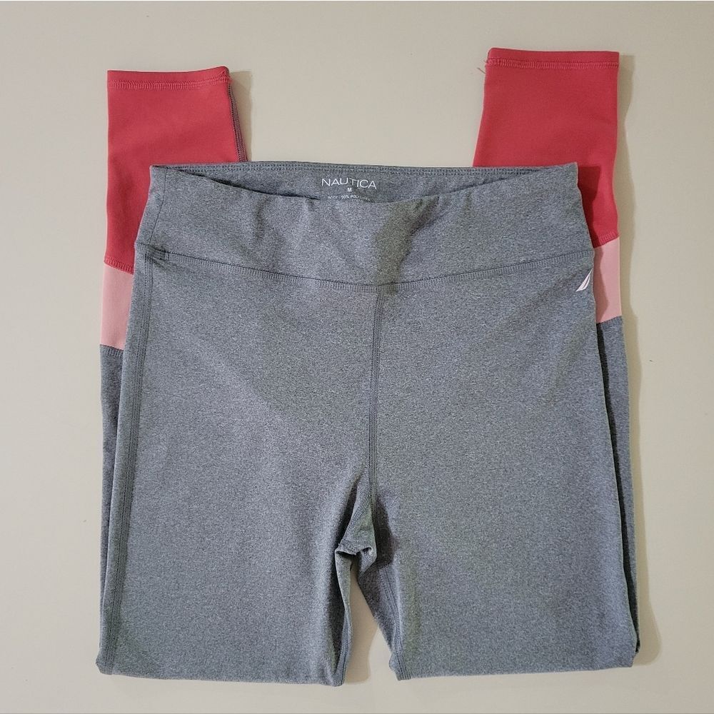 Nautica Gray Colorblock Chevron Performance Legging
